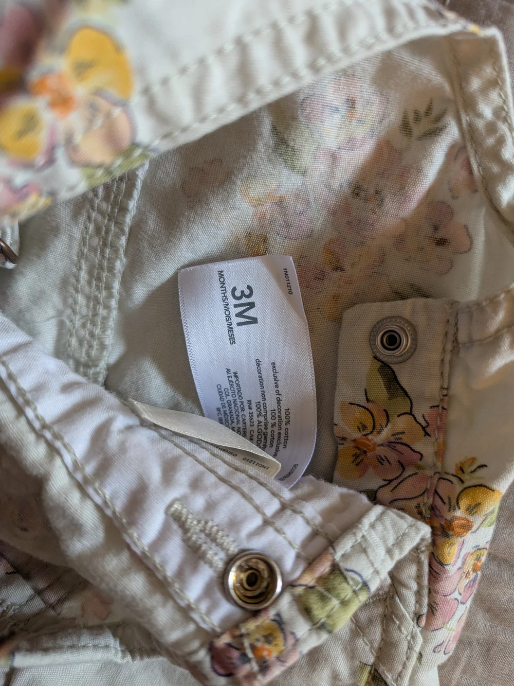 OshKosh B'gosh Cream Floral Baby Overalls